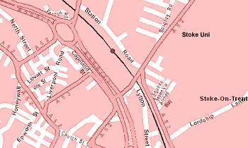 Close-up of Stoke-on-Trent